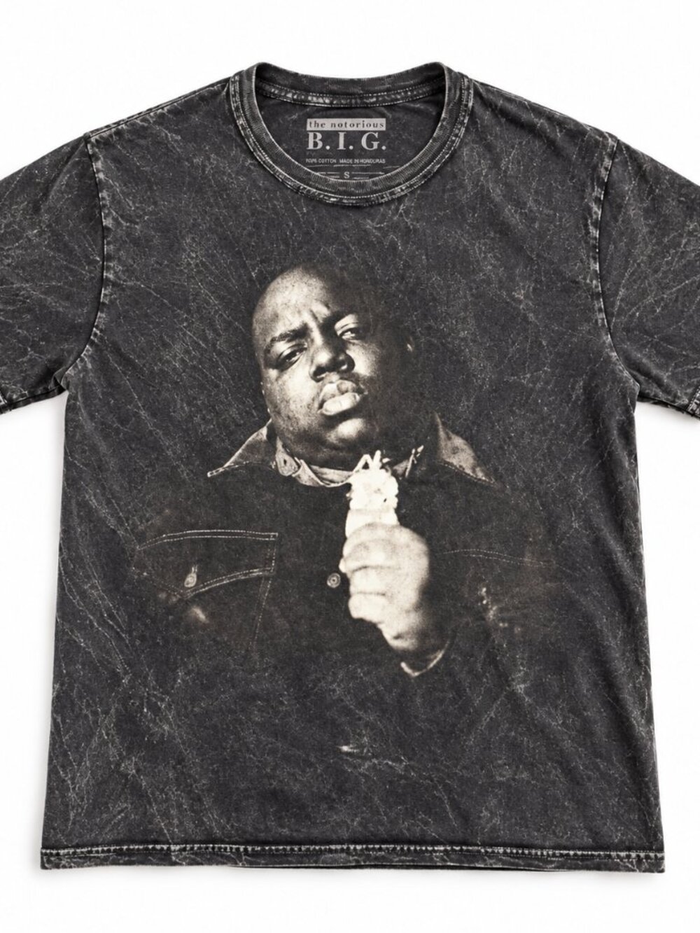 The Notorious B.I.G. Biggie Acid Wash Graphic T-Shirt Men’s S Black